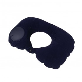 Macroupta Bantal Leher Travel Inflatable Neck Pillow - RH35 - Dark Blue