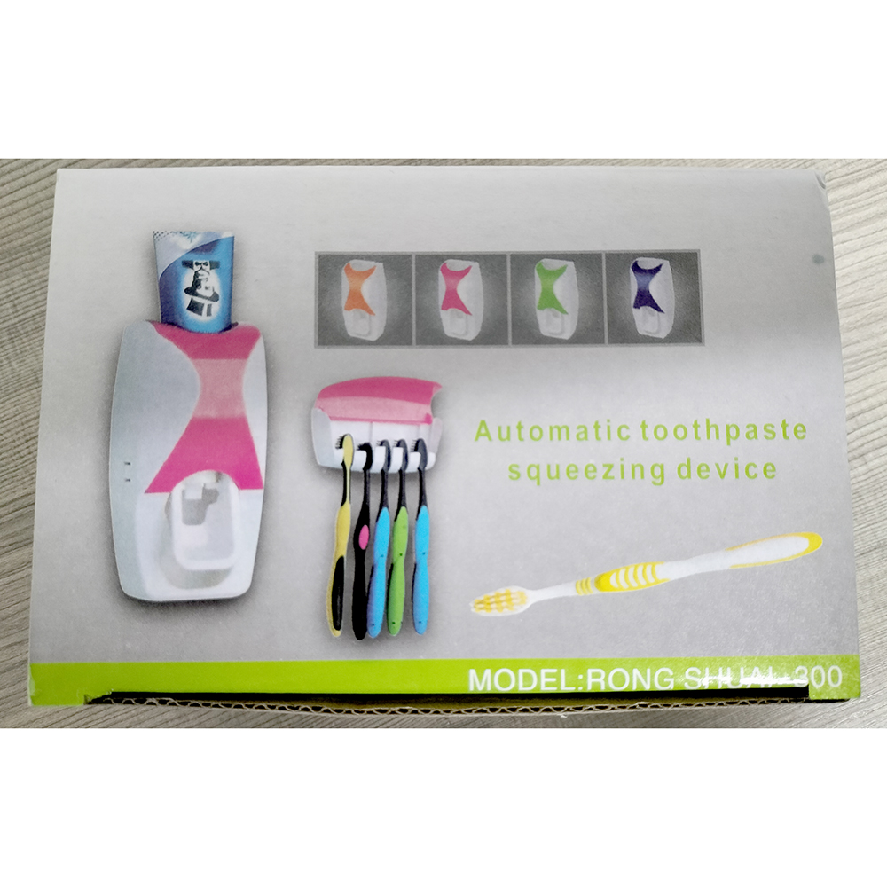BAISPO Set Gantungan Rak Sikat Gigi + Dispenser Odol - HLA0146 Gambar produk BAISPO Set Gantungan Rak Sikat Gigi + Dispenser Odol - HLA0146 - Kemasan
