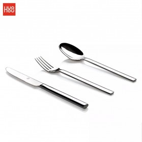 Huohou Perlengkapan Makan Sendok Garpu Pisau Cutlery Set - HU0023 - Silver