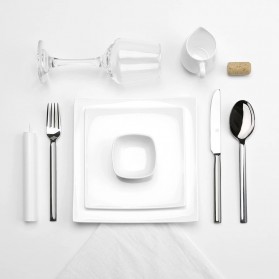 Huohou Perlengkapan Makan Sendok Garpu Pisau Cutlery Set - HU0023 - Silver - 2