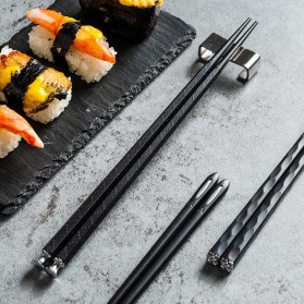 USEMD Alat Makan Sumpit Japanese Style Reusable Chopstick 5 Pasang - 01BPP - Black