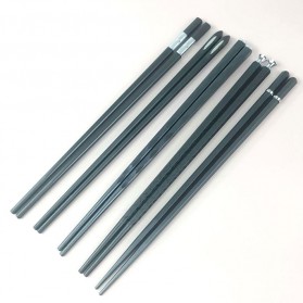 USEMD Alat Makan Sumpit Japanese Style Reusable Chopstick 5 Pasang - 01BPP - Black - 2