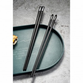 USEMD Alat Makan Sumpit Japanese Style Reusable Chopstick 5 Pasang - 01BPP - Black - 4