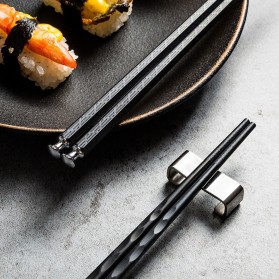 USEMD Alat Makan Sumpit Japanese Style Reusable Chopstick 5 Pasang - 01BPP - Black - 6