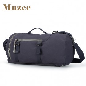 Muzee Tas Duffel Travel 3 in 1 dengan USB Charger Port - ME-1067 (backup) - Blue/Black - 2