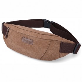 Muzee Tas Pinggang Selempang Canvas Travel - ME-5110 - Coffee - 1
