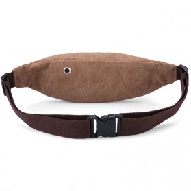 Muzee Tas Pinggang Selempang Canvas Travel - ME-5110 - Coffee - 2