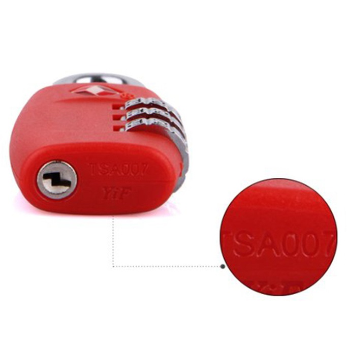 Jasit Lock Gembok Koper TSA Kode Angka - TSA-335 - Red