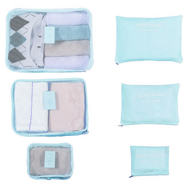 tas travel bag in bag organizer barang 6 set blue tas travel bag in bag organizer barang 6 set blue