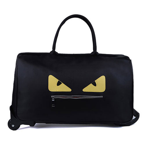  Tas  Koper  Duffel Trolley Model  Monster Eyes Black Yellow 
