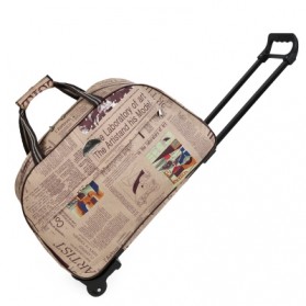 Tas Koper Duffel Trolley Traveling Size L - Brown - 1