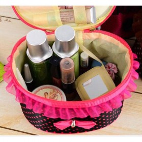 Tas Kosmetik Travel Pita Lucu Wanita - Pink - 3