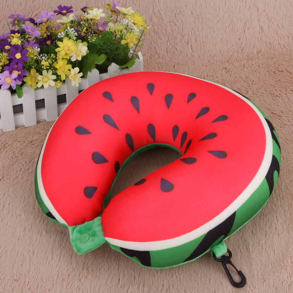 Bantal Leher Travel U Shape Mobil Model Watermelon - Multi 