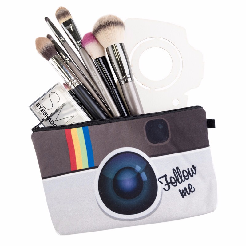 Tas Pouch Makeup Kosmetik 3D Printing - Black White - JakartaNotebook.com