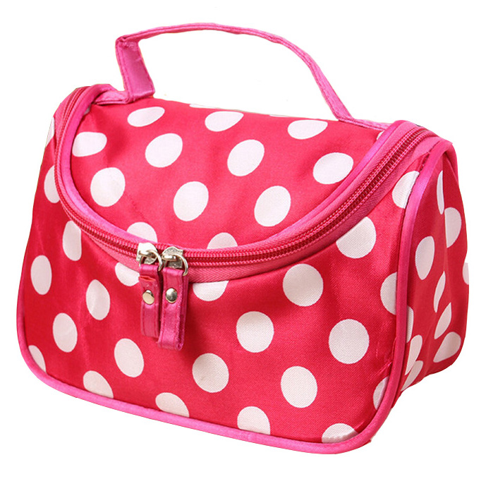 Tas Kosmetik Travel Pouch Model Dot - Rose - JakartaNotebook.com