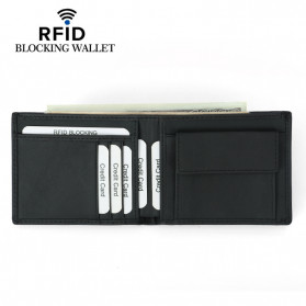 BUBM Dompet Kartu Anti RFID Bahan Kulit - YP-219 - Black - 2