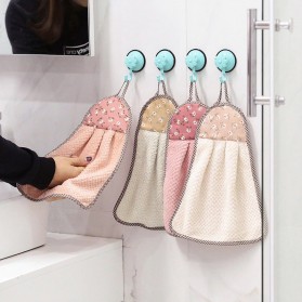 CELLDEAL Handuk Coral Velvet Soft Hand Towel Hanging Cloth Kitchen 30 x 40cm - THH1285 - Purple - 3