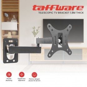 Taffware Telescopic TV Bracket 1.8m Thick 100x100 Pitch for 10-26 Inch TV - X100A - Black