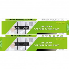 TV Bracket 1.3mm Thick 400 x 400 Pitch for 26-55 Inch TV - Black - 2