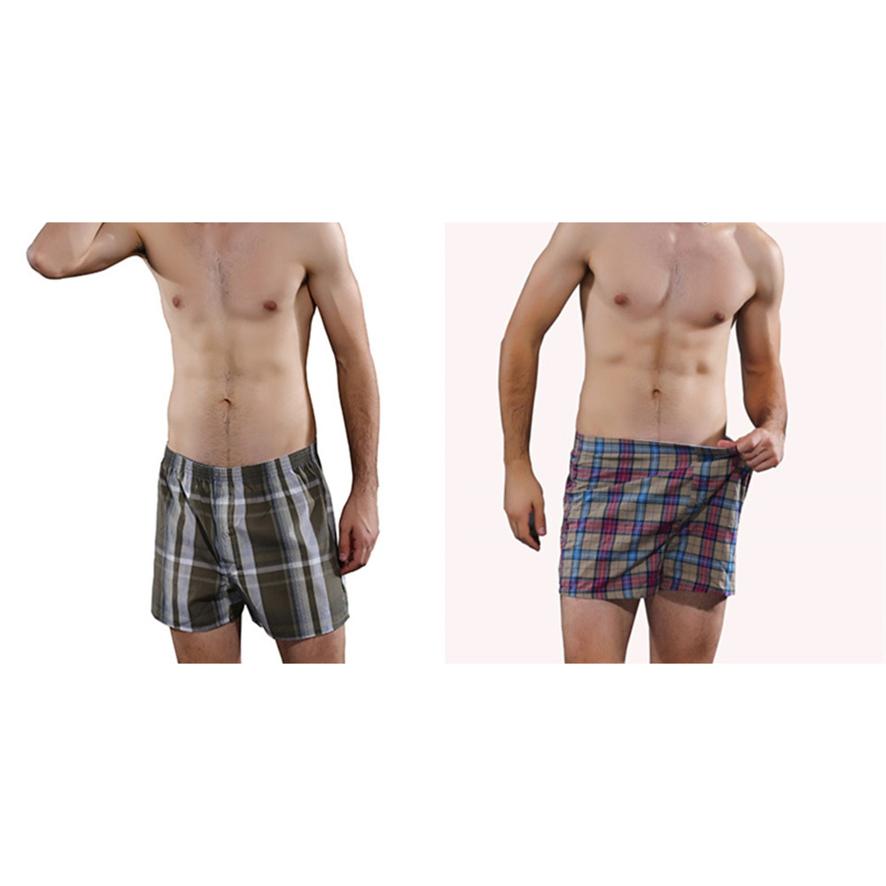  Celana  Dalam Pria Classic Plaid  Trunks Boxer Cotton Size  