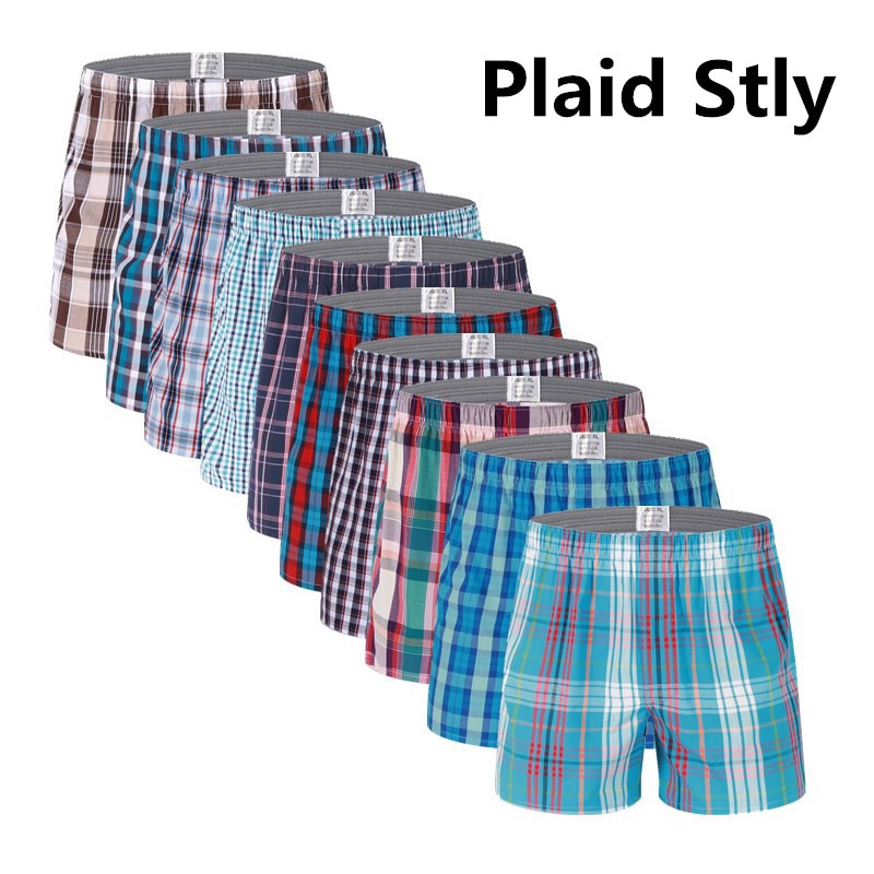  Celana  Dalam Pria  Classic Plaid  Trunks Boxer Cotton Size 