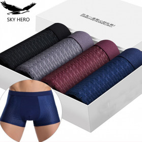 SKY HERO Celana Dalam Boxer Brief Pria Size L 4PCS - MU0015 - Multi-Color - 1