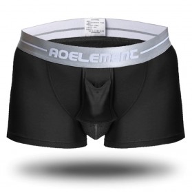 Pakaian Dalam Pria  - AOELEMENT Celana Dalam Boxer Pria Bullet Separation Male Panties Size XL - ZU035 - Black