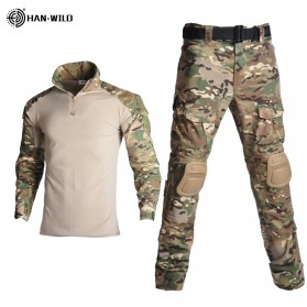 HAN WILD Pakaian Baju Airsoft Paintball Military Clothing Long Sleeve Size XL - HW01 - Camouflage - 4