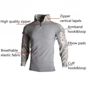 HAN WILD Pakaian Baju Airsoft Paintball Military Clothing Long Sleeve Size XL - HW01 - Black - 3