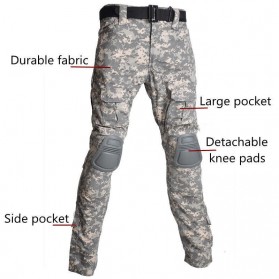 HAN WILD Celana Airsoft Paintball Military Pants With Protector Size 34 - HW01 - Black - 3