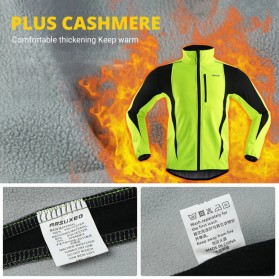 ARSUXEO Jaket Olahraga Sepeda Warm Up Thermal Fleece Cycling Jacket Size XL - 15K - Black - 4