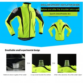 ARSUXEO Jaket Olahraga Sepeda Warm Up Thermal Fleece Cycling Jacket Size XL - 15K - Black - 6