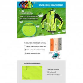 ARSUXEO Jaket Olahraga Sepeda Warm Up Thermal Fleece Cycling Jacket Size XL - 15K - Black - 7