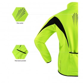 ARSUXEO Jaket Olahraga Sepeda Warm Up Thermal Fleece Cycling Jacket Size XL - 15K - Black - 8