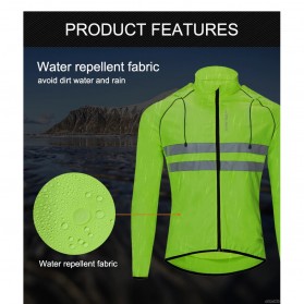WOSAWE Jaket Olahraga Sepeda Cycling Jacket Windproof Waterproof Size M - BL205 - Black - 6