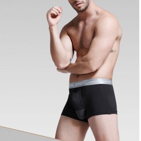 AOLEMENT Celana Dalam Boxer Pria Bullet Separation Male Panties Size XXXXL - ZU103 - Black