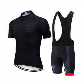 STRAVA Set Pakaian Olahraga Sepeda Pria Cycling Breathable Jersey Gel Padded Size XL - DBT034 - Black