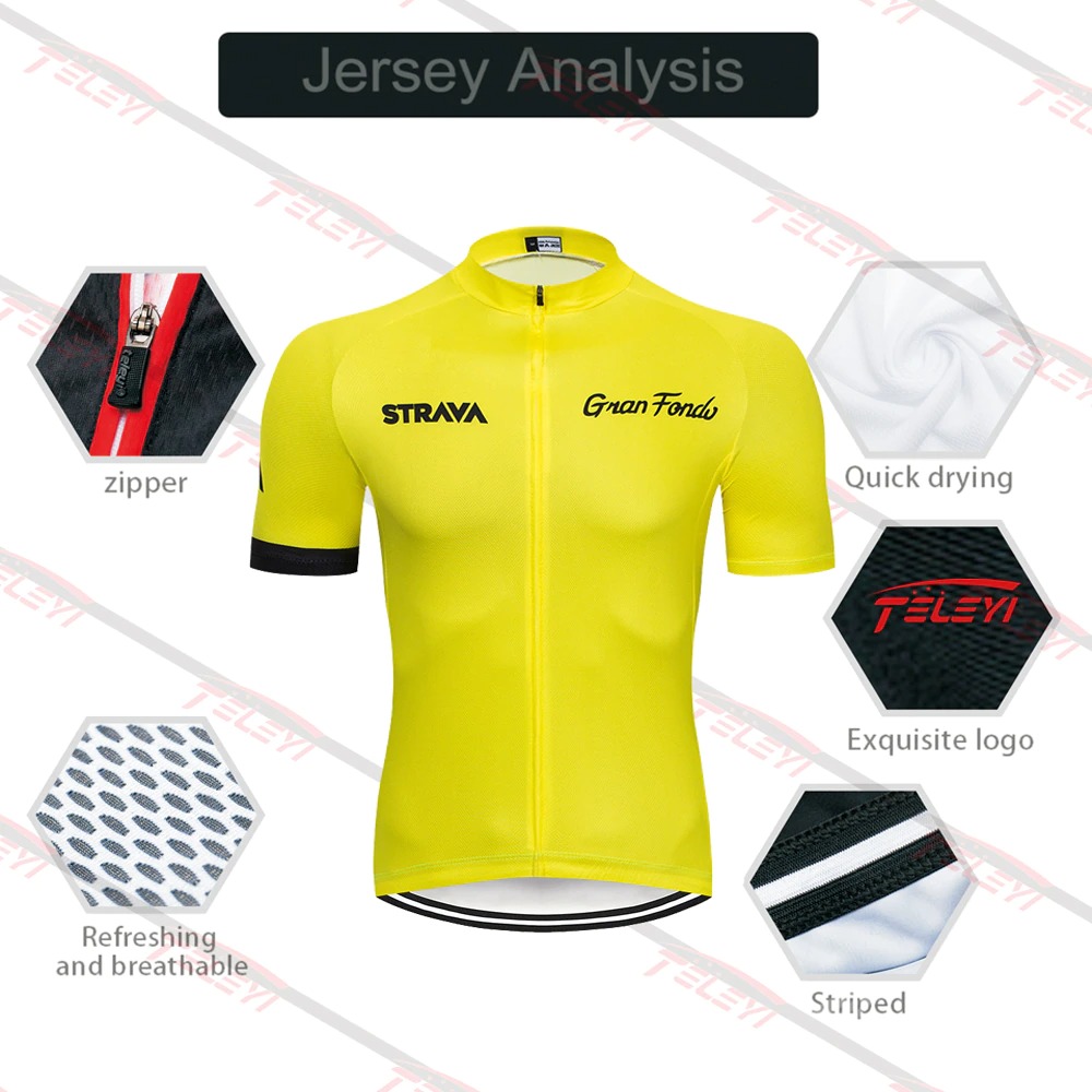 Gambar produk STRAVA Set Pakaian Olahraga Sepeda Pria Cycling Breathable Jersey Gel Padded Size XL - DBT034