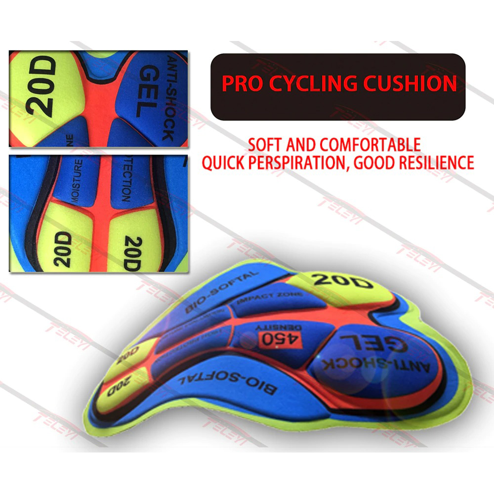 Gambar produk STRAVA Set Pakaian Olahraga Sepeda Pria Cycling Breathable Jersey Gel Padded Size XL - DBT034