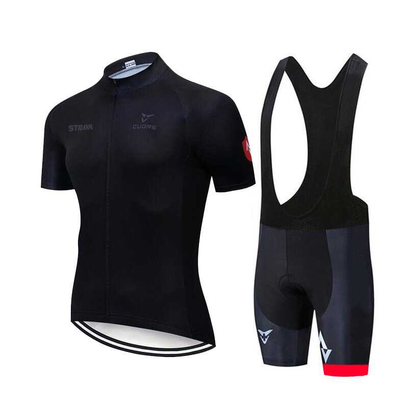 Gambar produk STRAVA Set Pakaian Olahraga Sepeda Pria Cycling Breathable Jersey Gel Padded Size L - DBT034