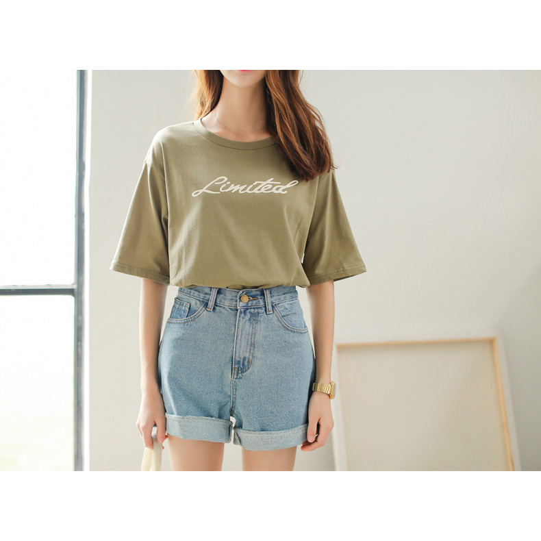 Hot Pants Denim Wanita Curling Loose Wide Leg Size 34 