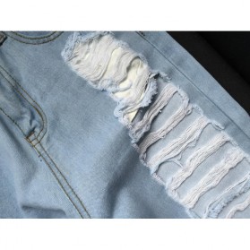 Celana Jeans Wanita Holes Denim Trousers Size M - Blue - 6