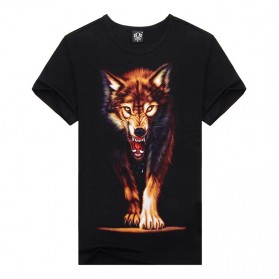 Kaos Katun Pria Nightmare Wolf O Neck Size L / T-Shirt - Black - 1