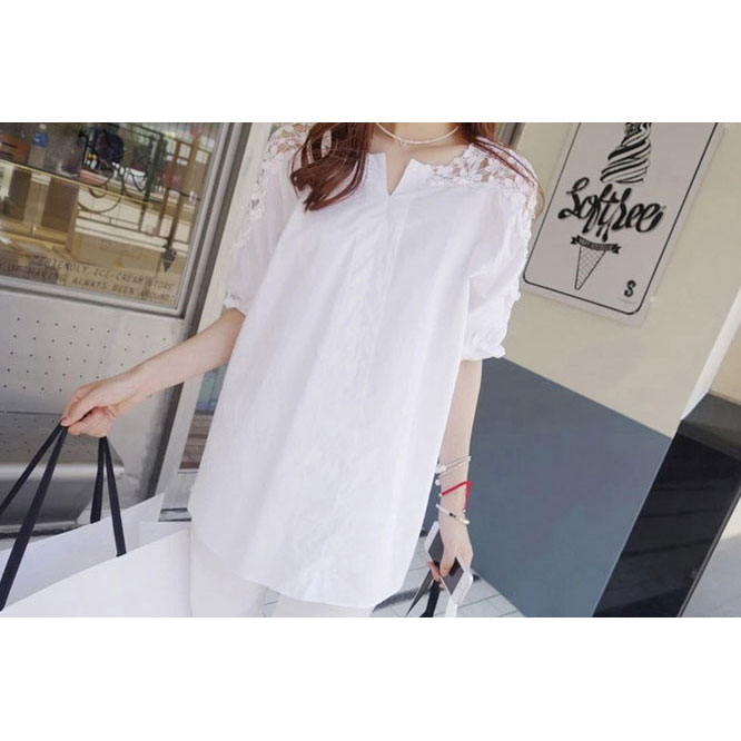blouse wanita korean style size xl white blouse wanita korean style size xl white