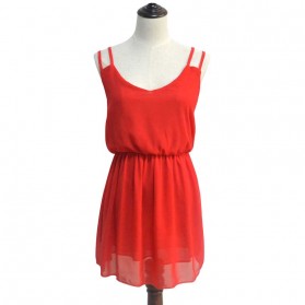 Dress Wanita Casual Summer Style Size S - Red - 2