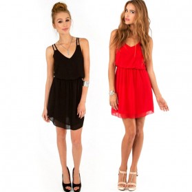 Dress Wanita Casual Summer Style Size S - Red - 3