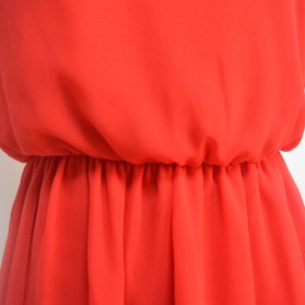 Dress Wanita Casual Summer Style Size S - Red - 5