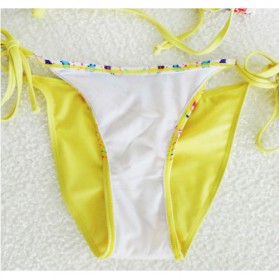 Bikini Wanita Motif Floral Size S - Yellow - 5