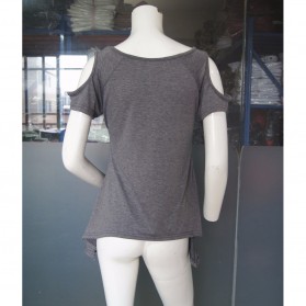 Kaos Katun Wanita Strapless V Neck Size S / T-Shirt - Black - 6