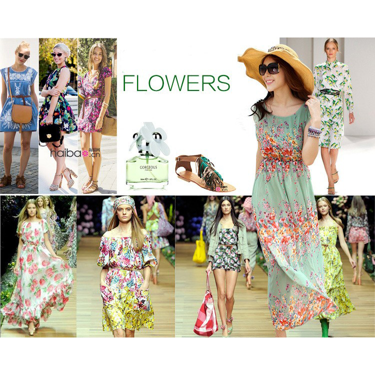 Dress Wanita Motif Bunga Bohemian All Size Motif 8 Multi Color